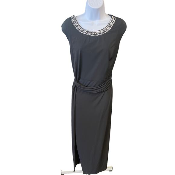 En Focus Black Dress with Sparkles Size 14W – Formal Party Dance Cruise Wear - Picture 1 of 2